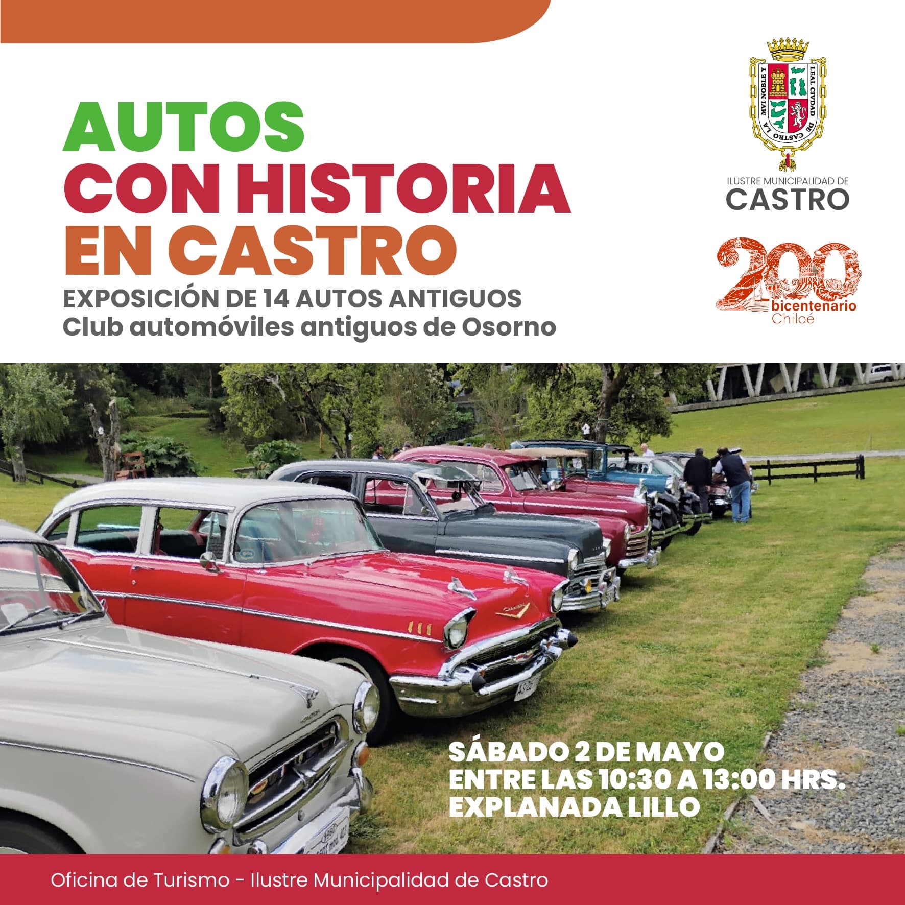 🚗✨ ¡Autos con Historia llegan a Castro! ✨🚗