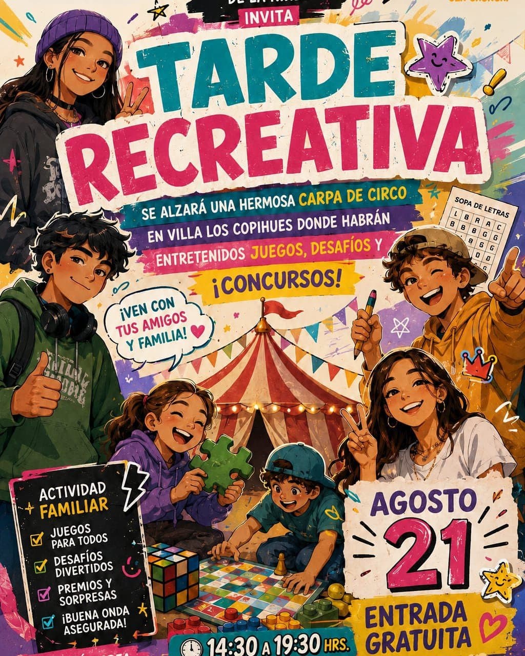 Tarde de Circo y Diversión en Villa Los Copihues